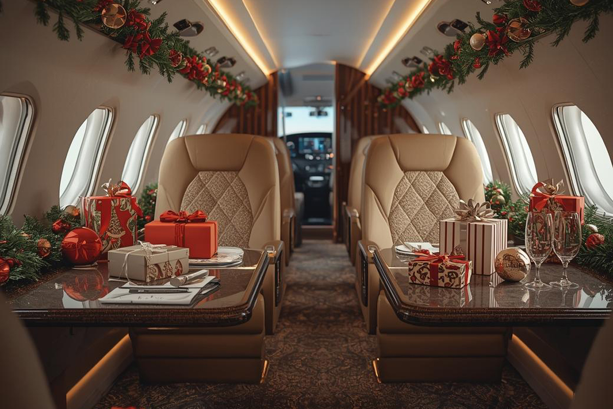 christmas private jet
